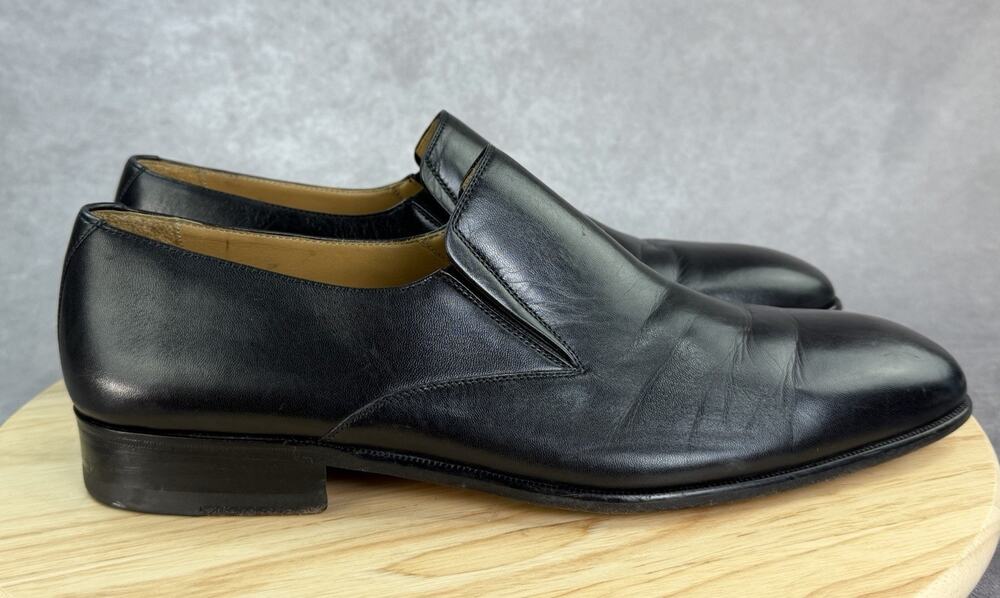 Magnanni Men's TACCO Footcare Sz 12 Black Leather Loafer Dress Shoes Spain Made
